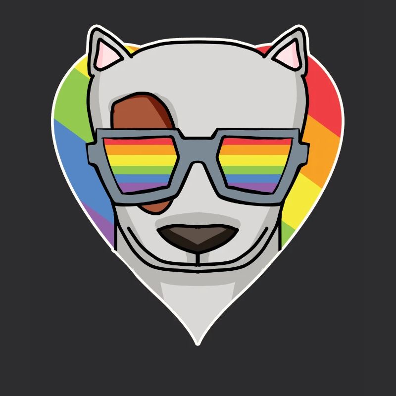 Regenbogen - Hund mit Brille - Bullterrier
