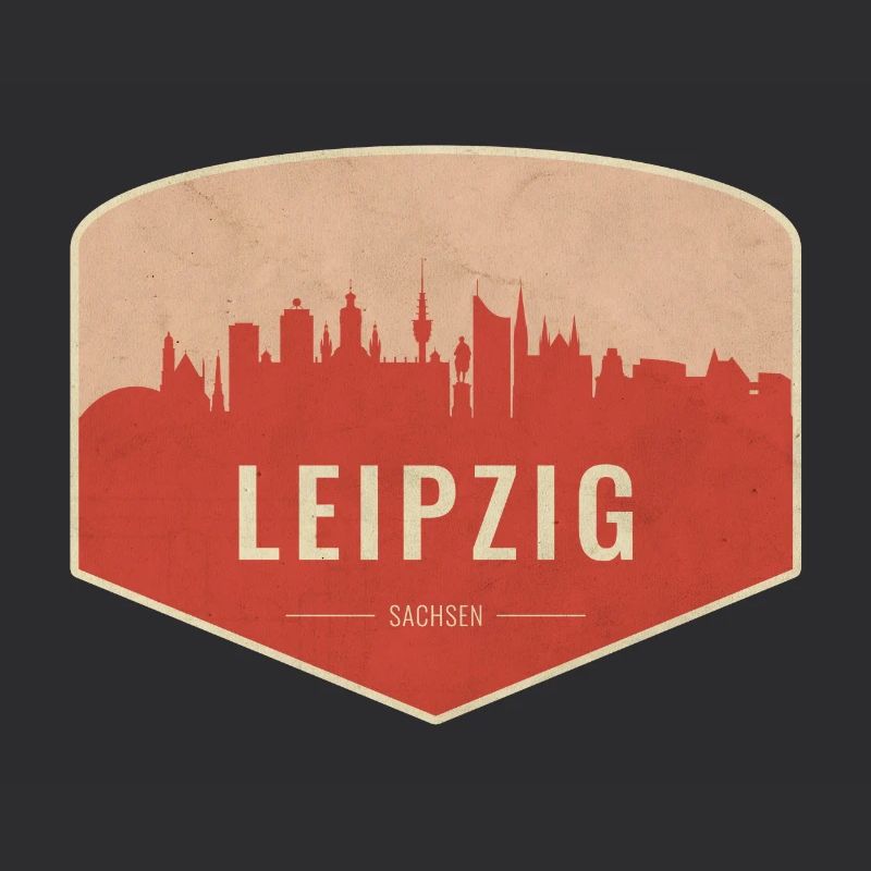 Leipzig Skyline Badge Vintage