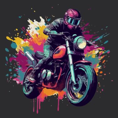 Moto con macchie di colore.