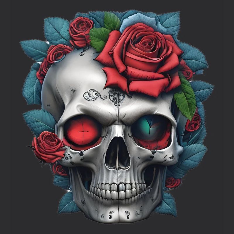 Skull with roses