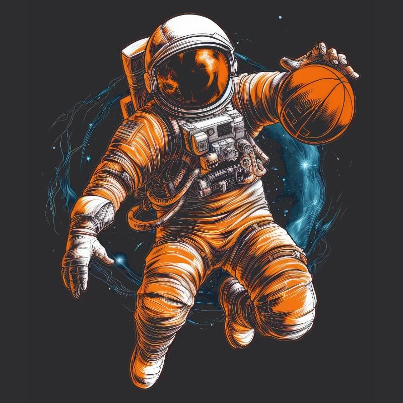 Astronaut playing basketball in space Graphics