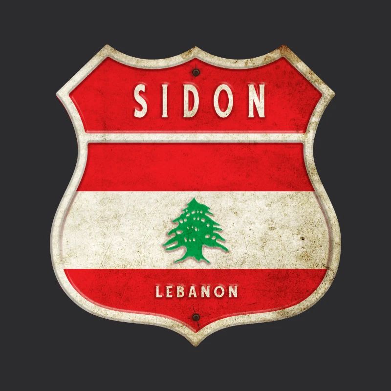 Sidon Liban Armoiries Drapeaux Design