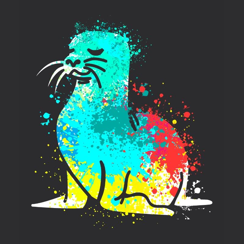 Splash Art Seehund Seelöwe Robbe