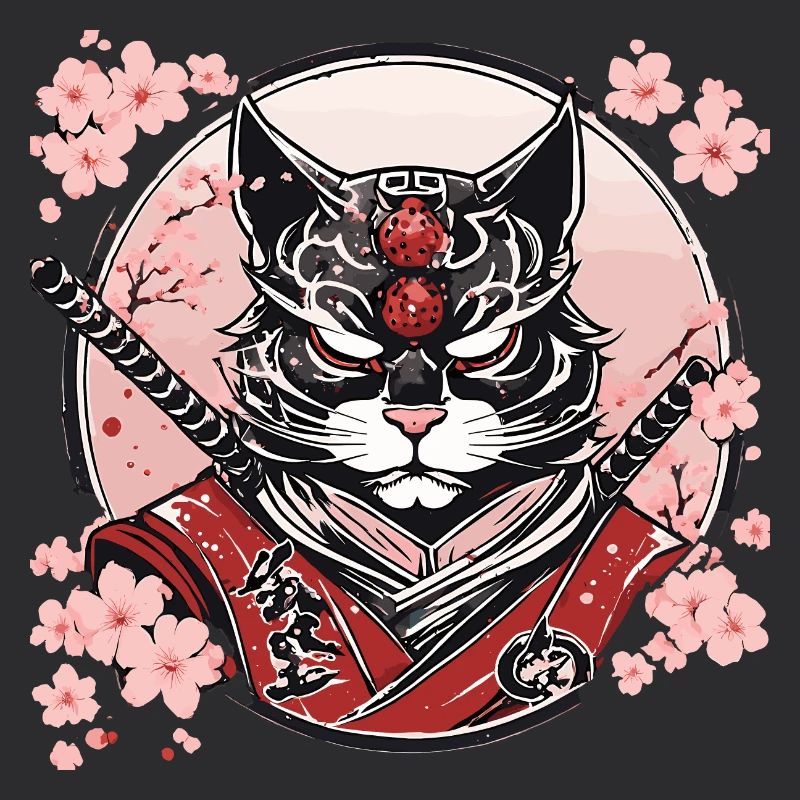 Dämonischer Kawaii Neko Samurai : Katzen-Samurai