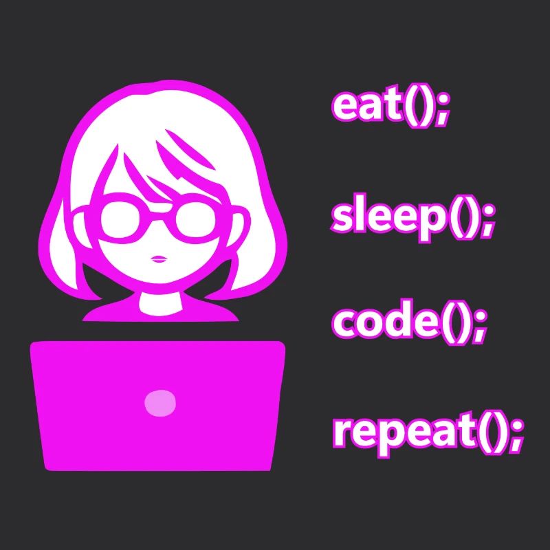 manger sommeil code répéter femme ordinateur