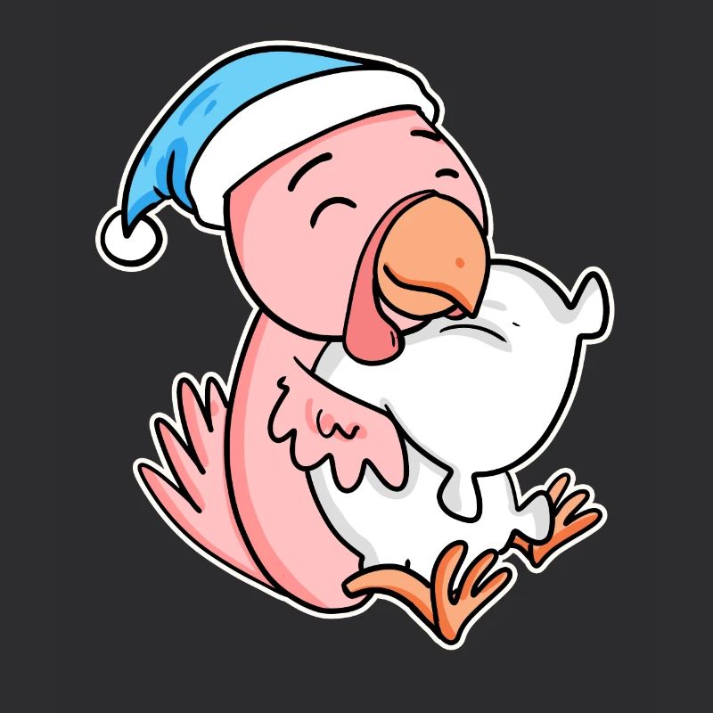 poulet avec oreiller et bonnet somnolent