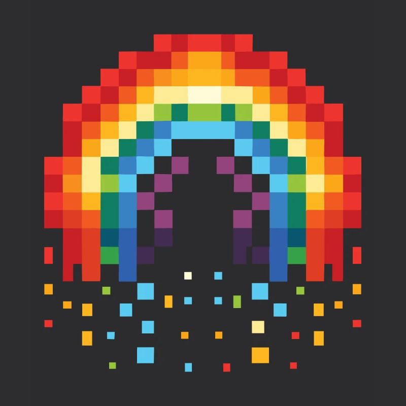 Pixel Art Regenbogen 8-Bit Retro