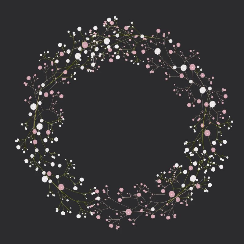 Délicates fleurs blanches et roses Couronne d’haleine de bébé