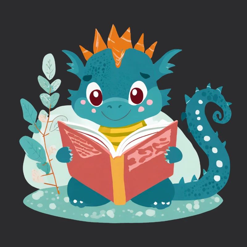 Kleiner Drache mit Buch