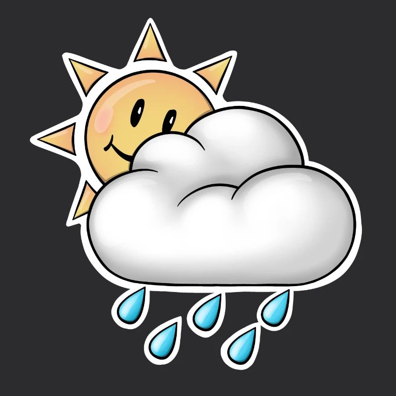 Cheerful Sun with Cloud Rain