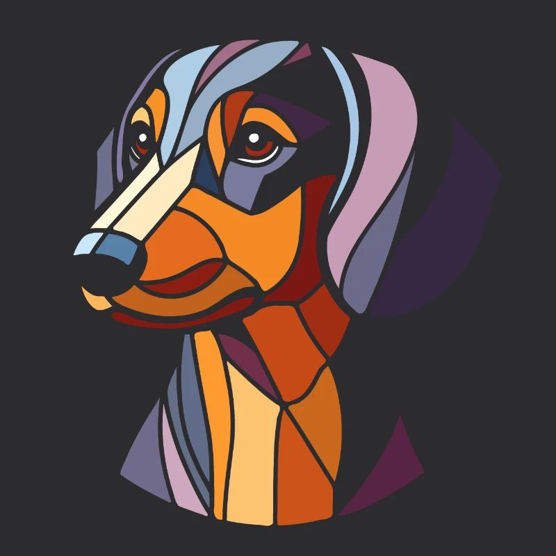 Dackel Hundekopf, geometrische Kunst, Polygon