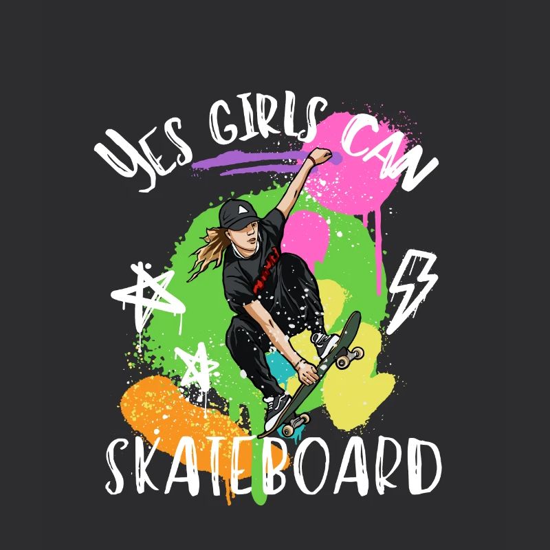 Ja Mädchen können Skateboard fahren