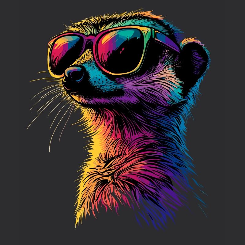 Erdmännchen Sonnenbrille Bunt Süßes Erdmännchen