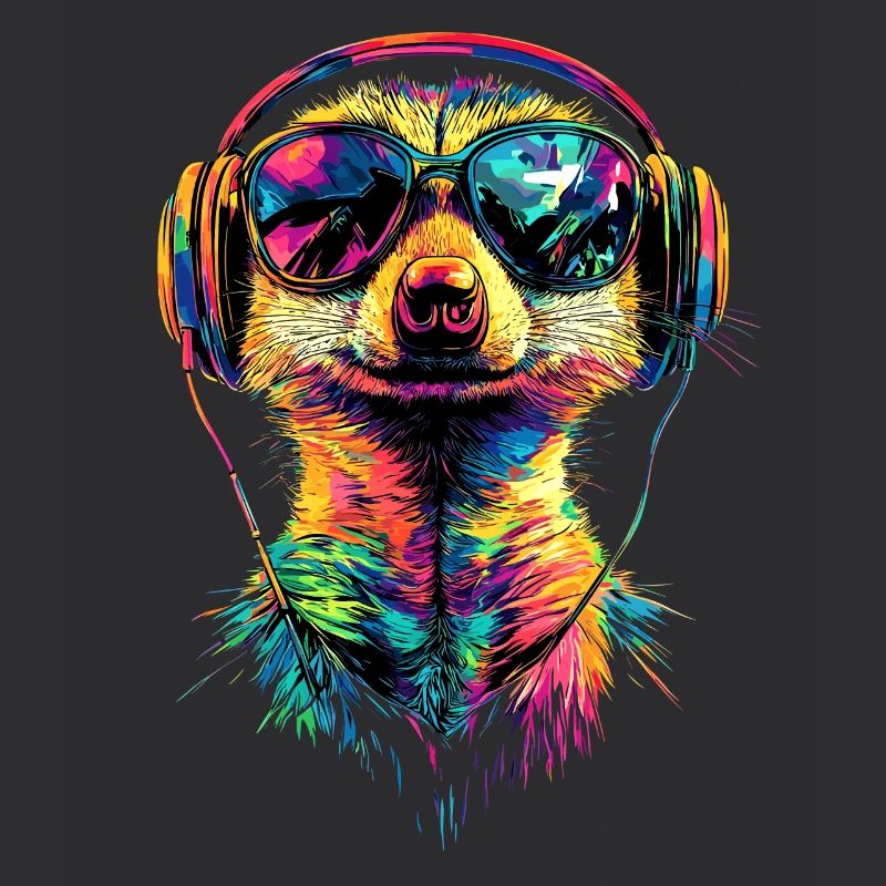 Erdmännchen Sonnenbrille Bunt Süßes Erdmännchen