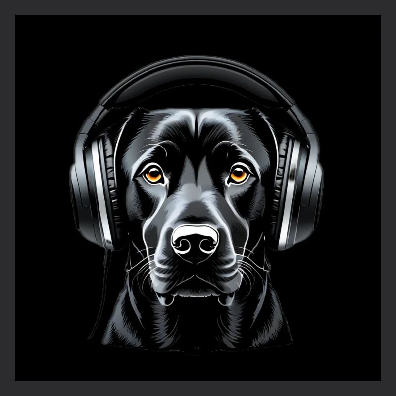 Labrador mit Kopfhörern Kunstmotiv