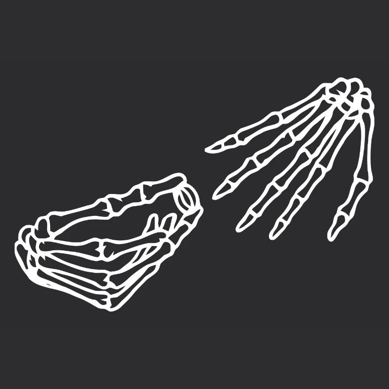 Ätherisches Skelett Hand und Schädel Illustration