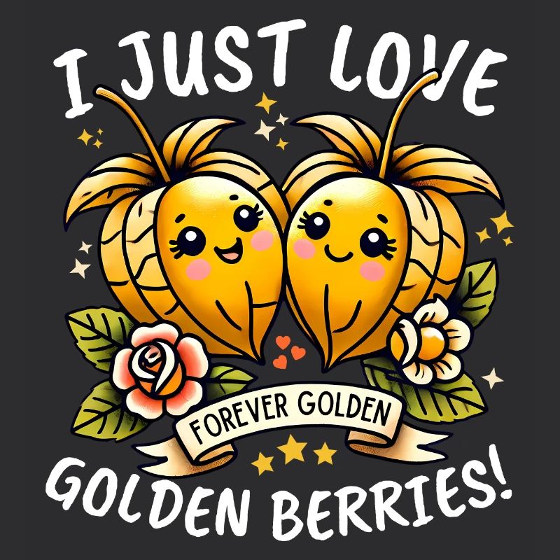 Charmanter Kawaii-Stil Ich liebe einfach goldene Beeren
