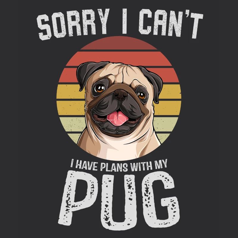 Humorvoller Mops mit Textdesign