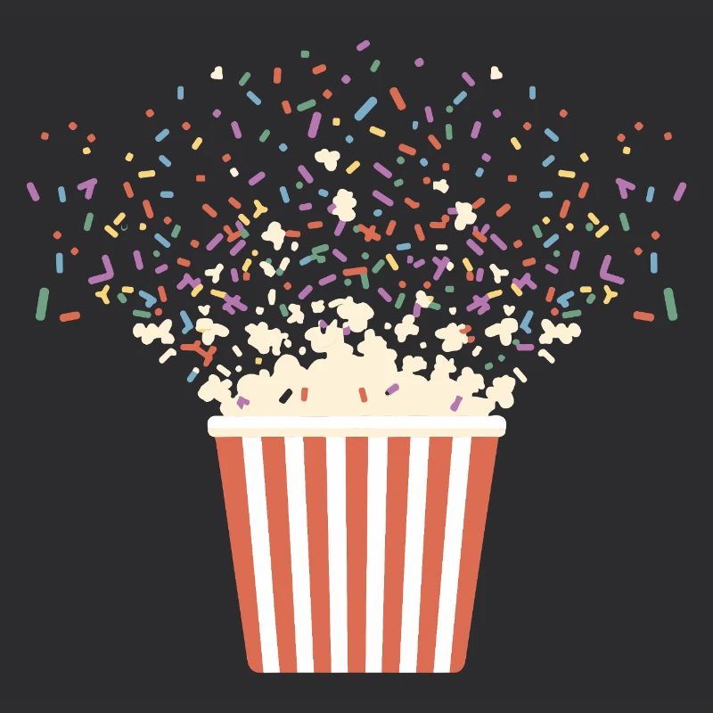 Explosion de pop-corn coloré avec des pépites pour