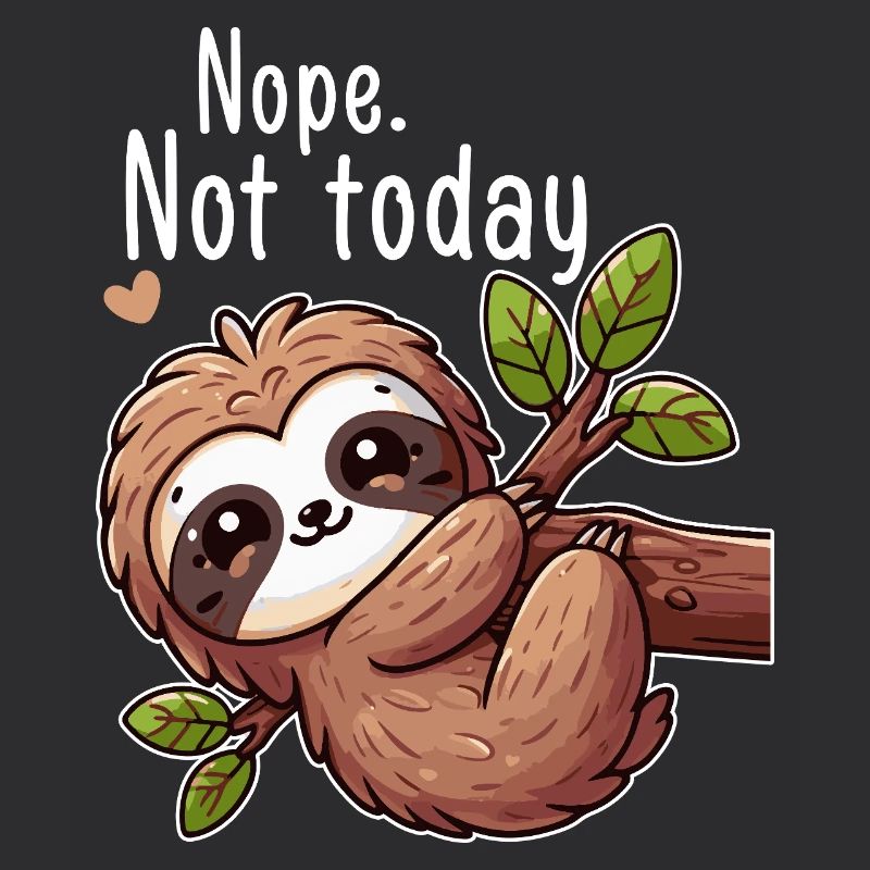 Sloth Lazy Day Nope Not Today