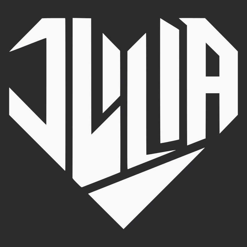 Julia Nom Design Coeur Design - Couleur Variable