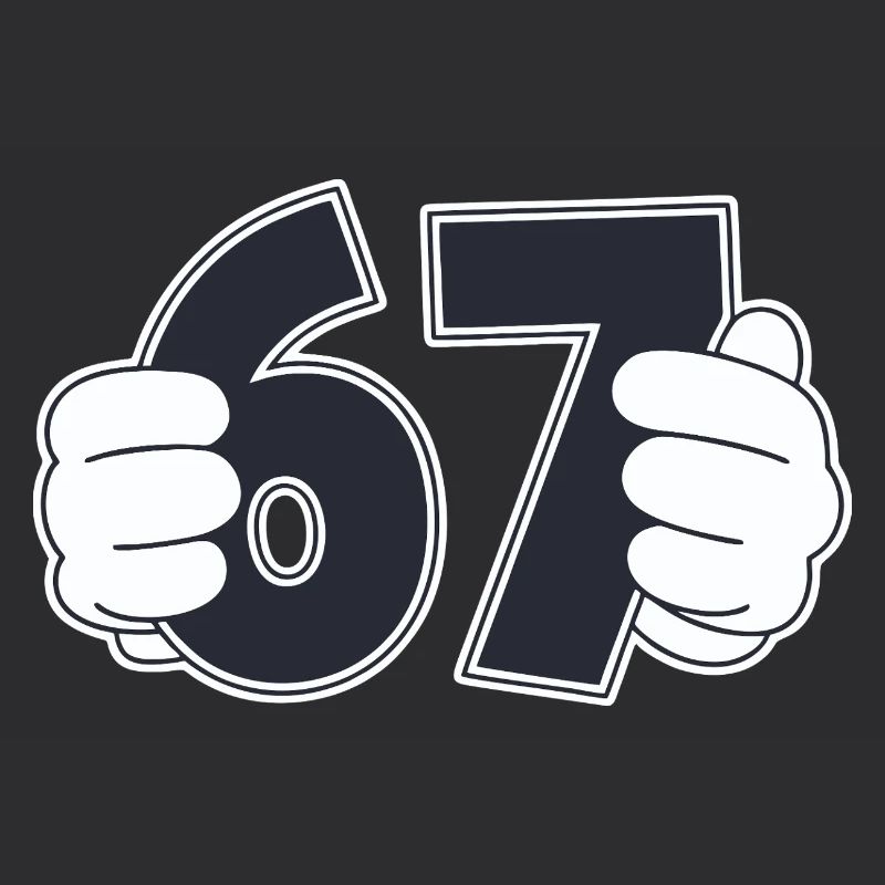 Minimalist Fun Number 67 Graphic Design