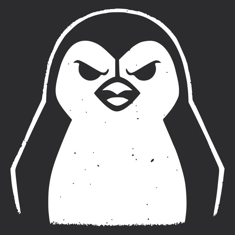 penguin stencil grunge minimalist-vector Linux