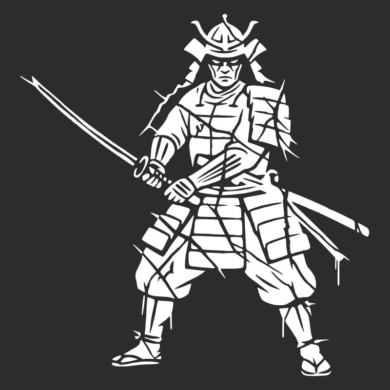 Samurai Splitter Mosaik Kunst Vektor