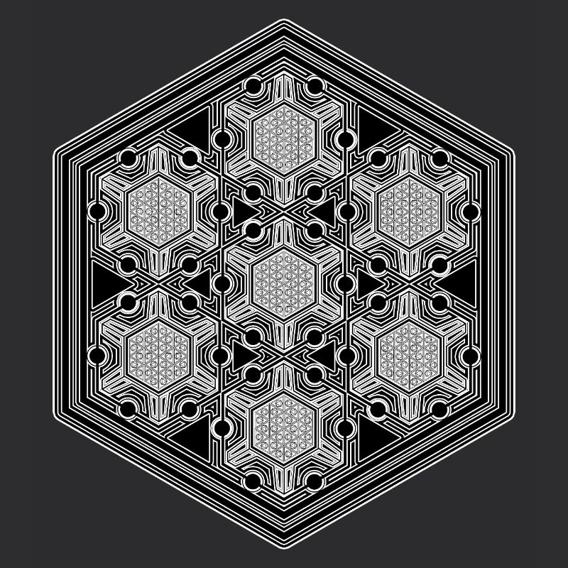 Psytrance Goa Techno Rave Geometry Hexagon Pattern