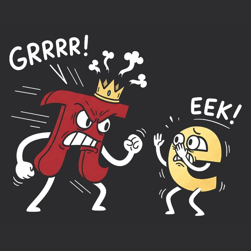 Constantes mathématiques Pi menacé e Comic