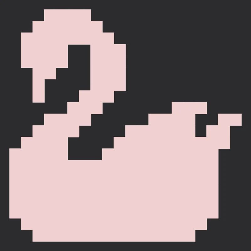 Pixel Swan Pink Silhouette