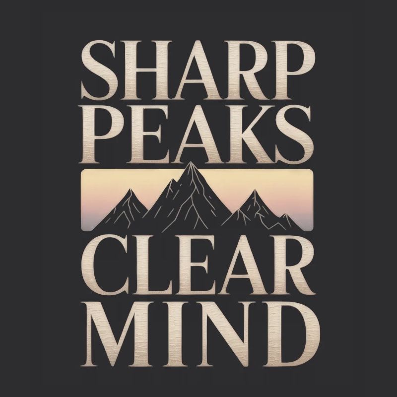 Sharp Peaks Clear Mind Mountain Design