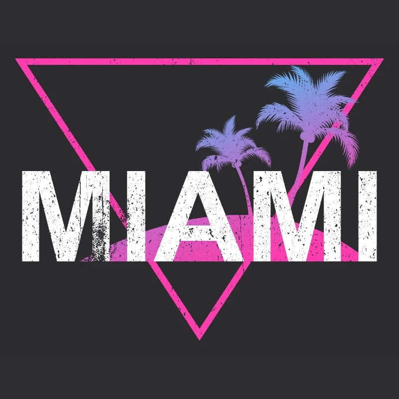Miami Neon Palm Trees Rétro