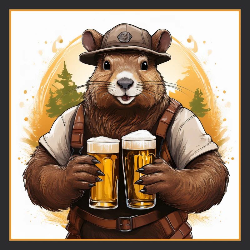 Beaver with beer