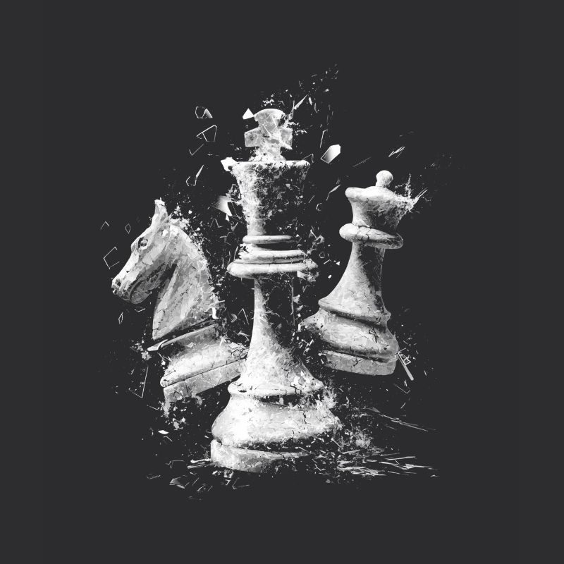 Chess Pieces Explosion Design Dynamic Board