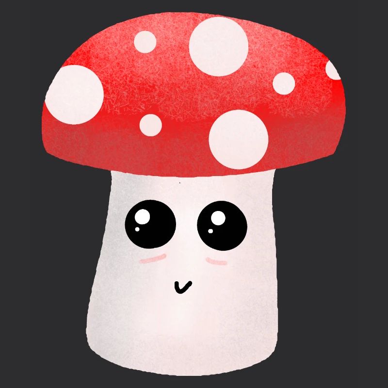 Un copain champignon Kawaii avec des points