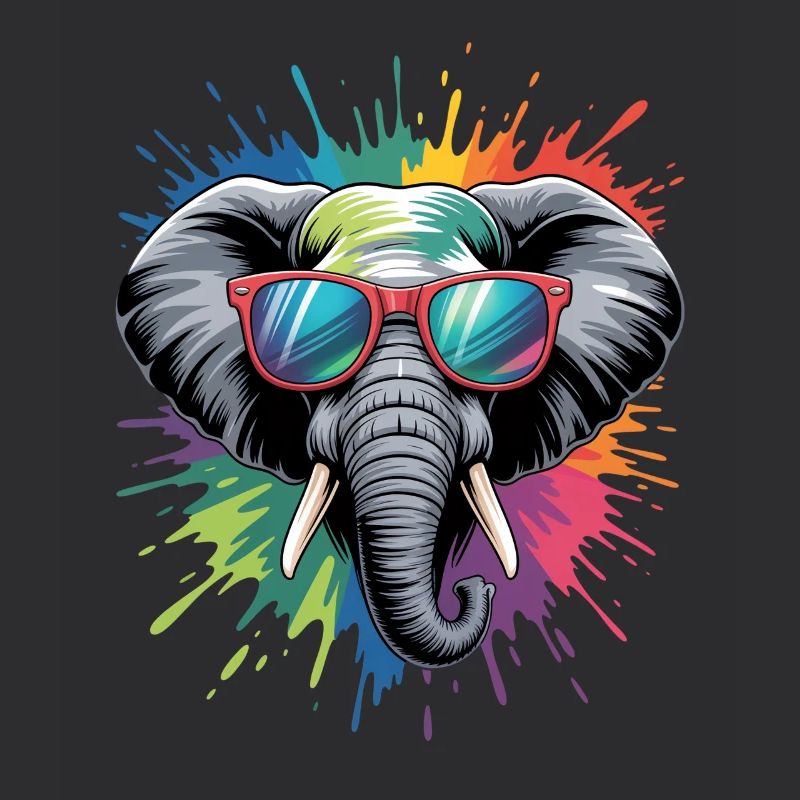 Bunter Elefant Wasserfarben Spritzer