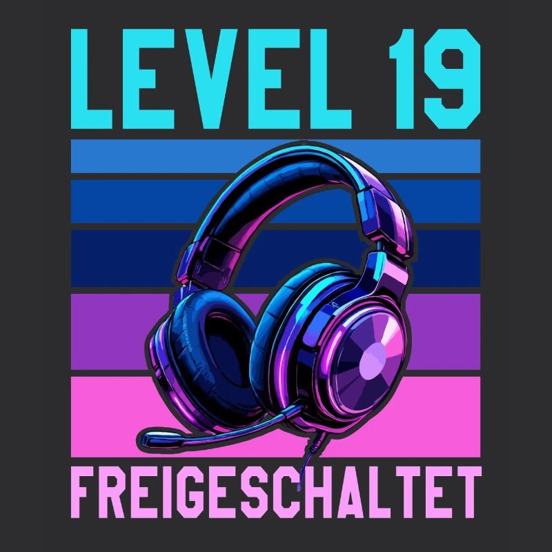 19. Geburtstag Junge Mädchen Gamer Level 19