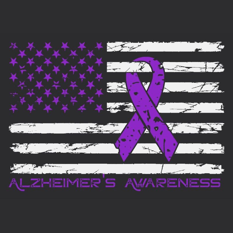 Ruban Violet Alzheimer Drapeau US