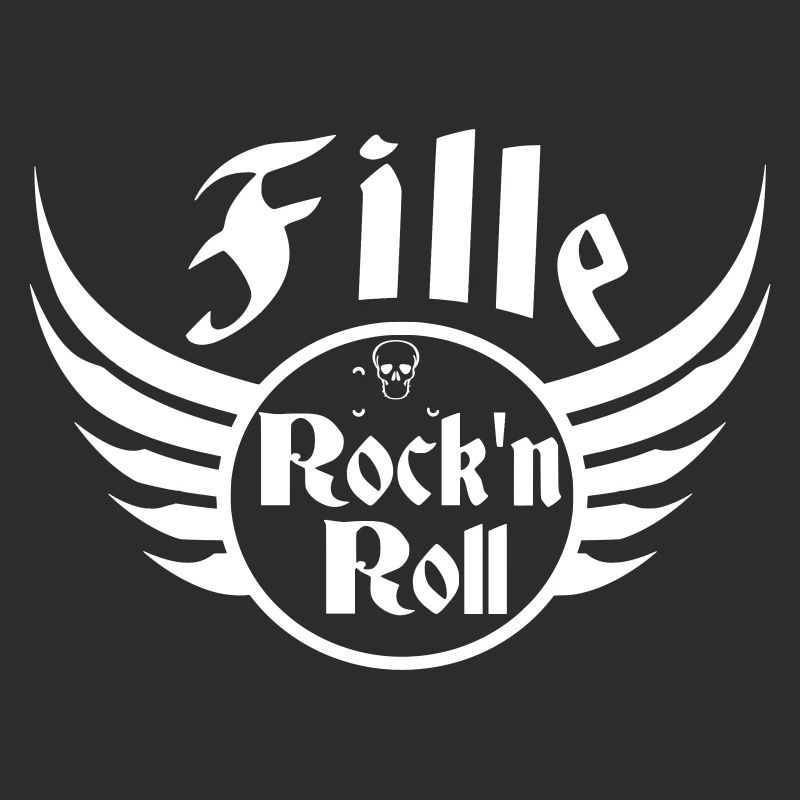 Fille Rock and Roll Crâne Ailes Blanc