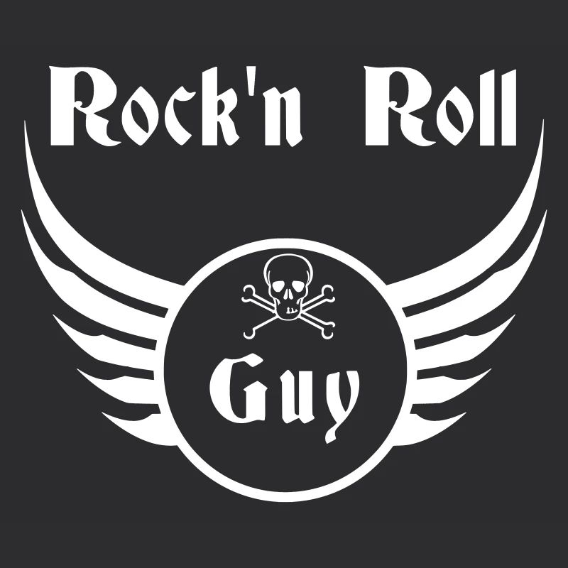 Guy Rock and Roll White Skull Wings