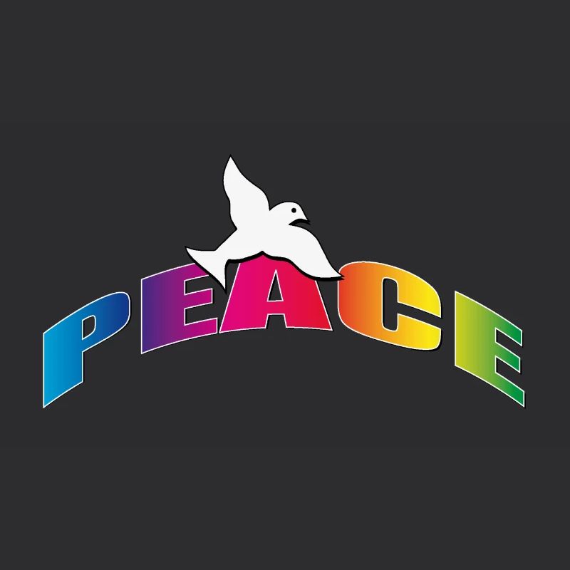 Peace mit Taube Regenbogenfarben