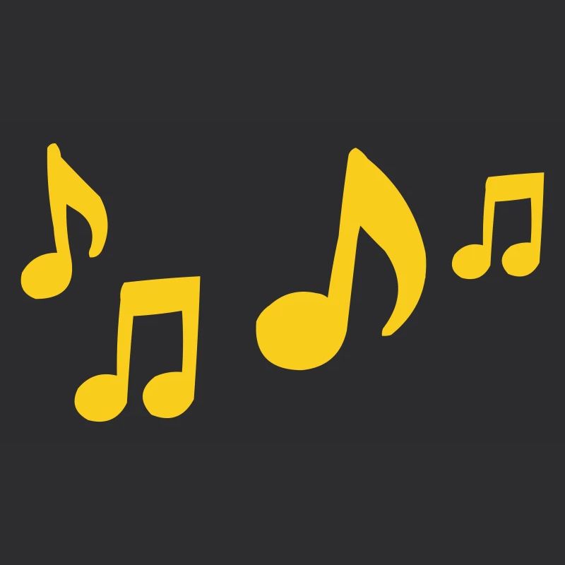 Yellow Musical Notes Contrast