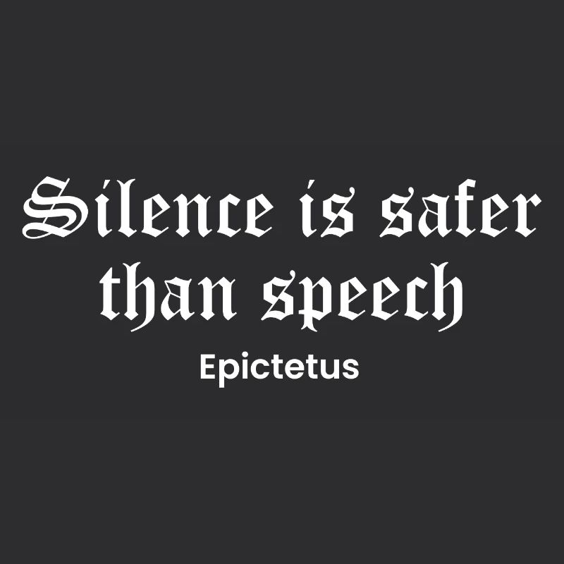 Silence Over Speech Epictetus