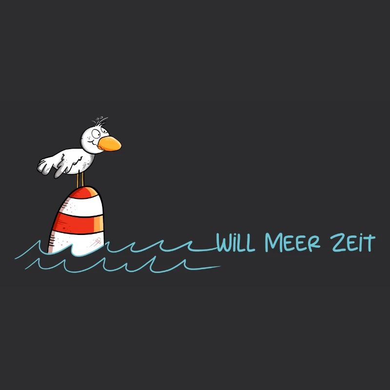 Drollige Möwe Will Meer Zeit