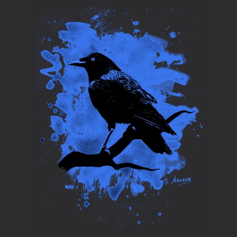 Crow bleached blue
