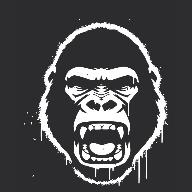 Furious Gorilla Stencil Grunge vector_path129