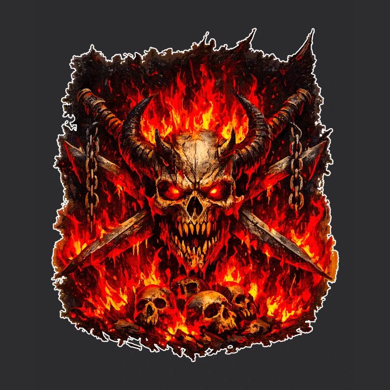 Feuer Schädel mit Hörnern