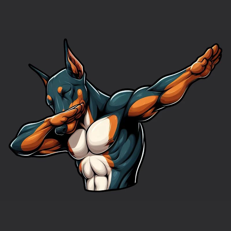 Cooler Dobermann Dabbing Comic