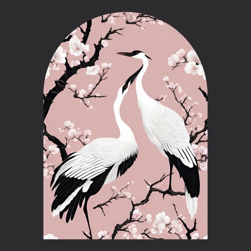 Cranes and cherry blossoms